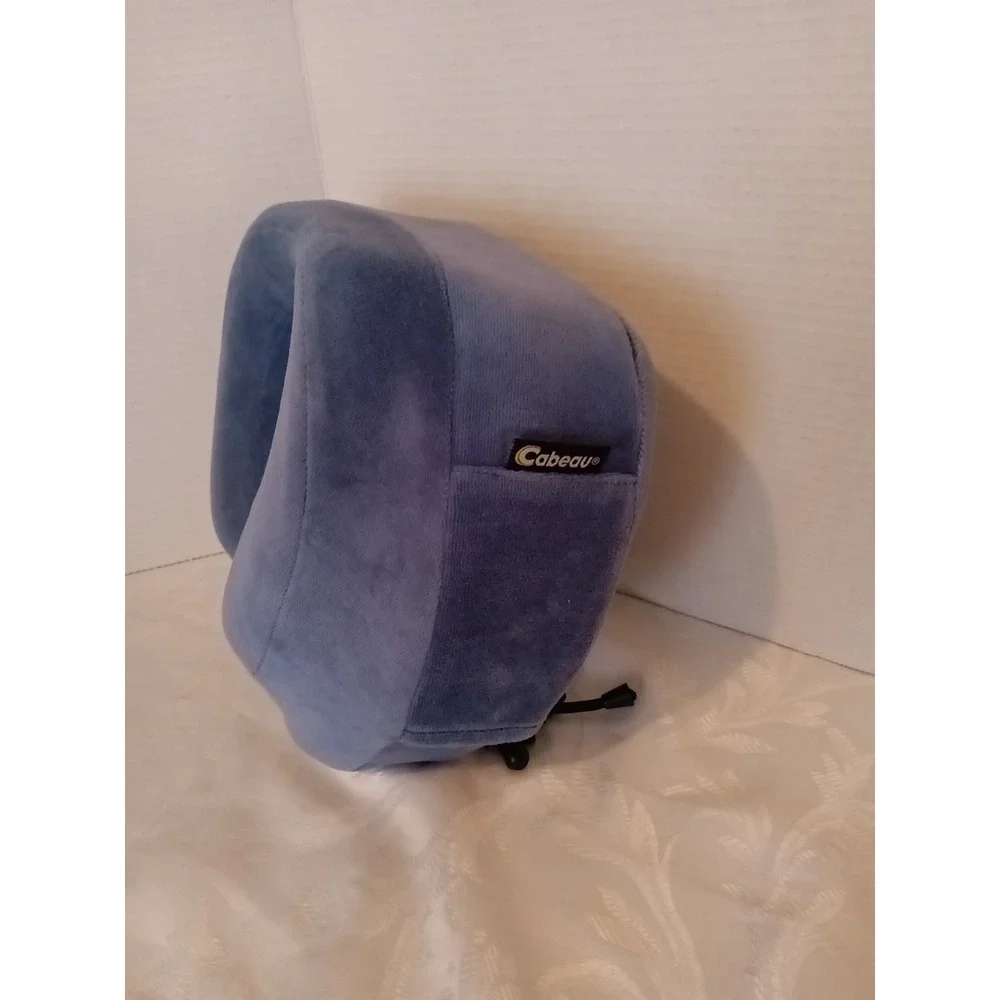 Cabeau Evolution Memory Foam Travel Pillow Neck Support Blue w/Drawstring NO BAG